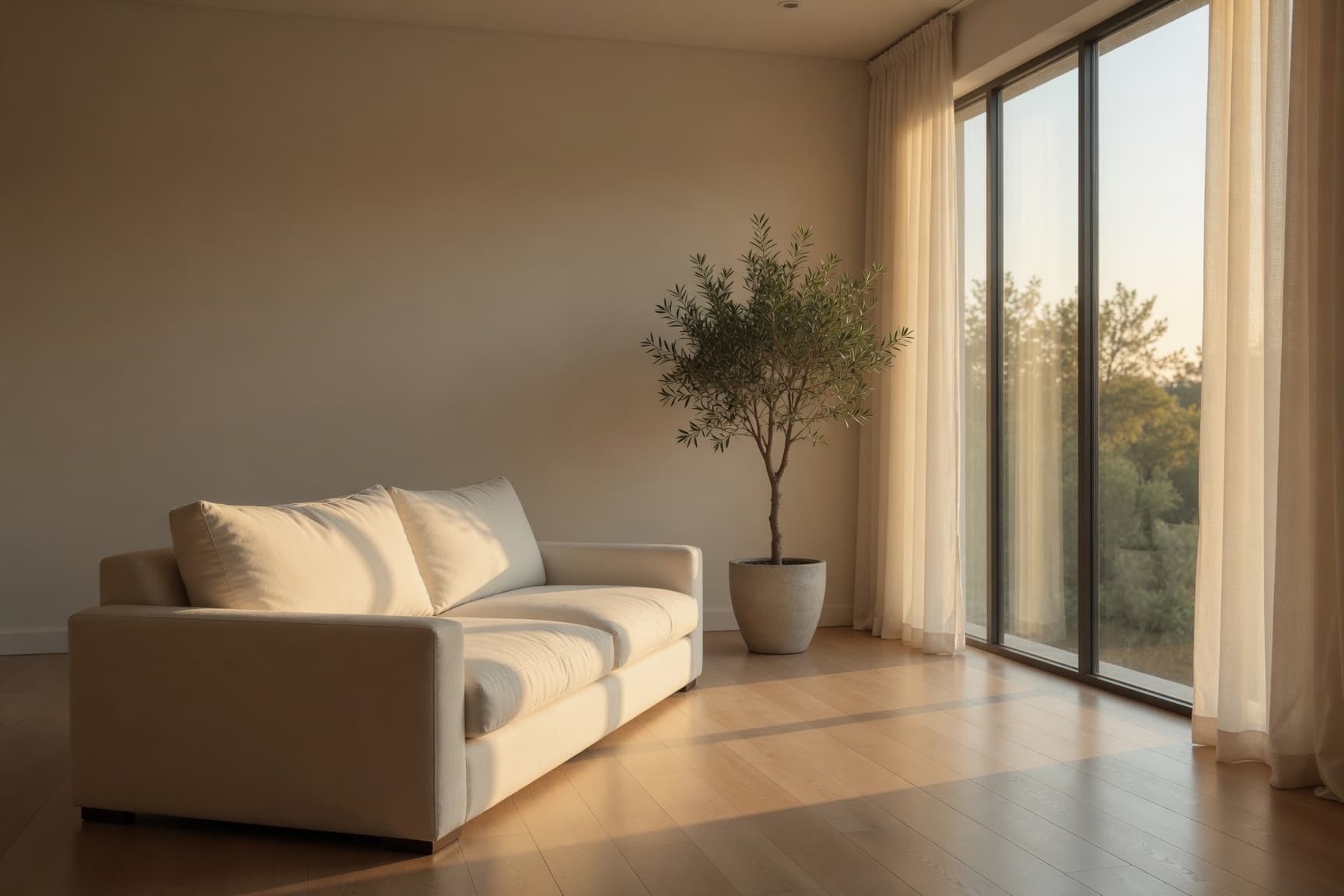 Bright, clean living room
